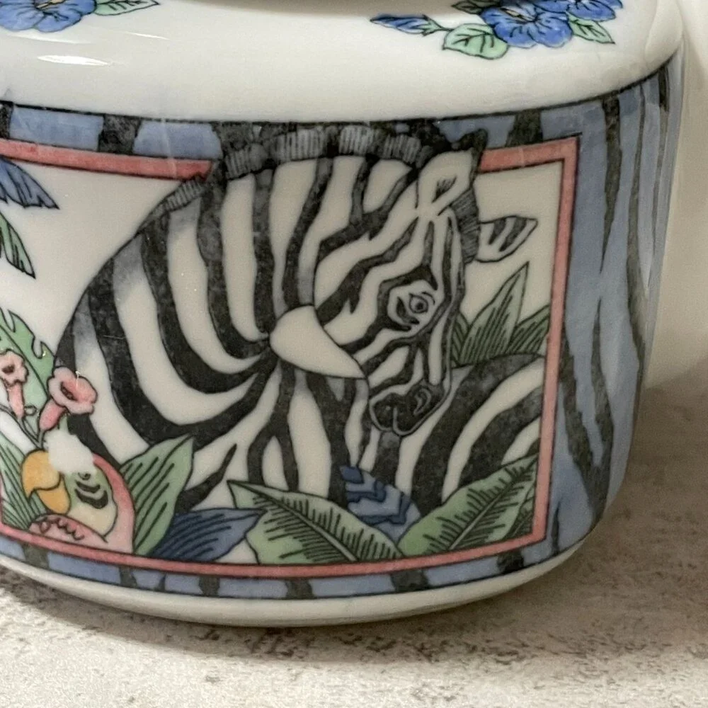 Vintage Takahashi San Francisco Zebra Tiger Hand Painted Teapot Made in Japan